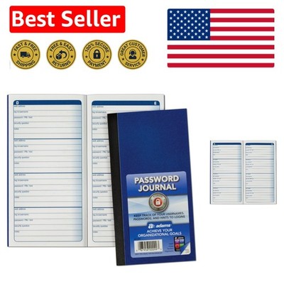 Portable Soft Cover Password Journal: 4 Entries/ Page, 6.25 x 3.25 Inches