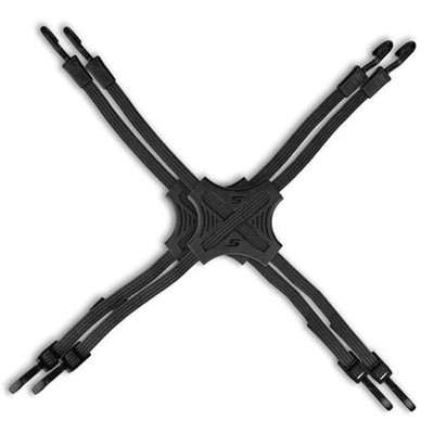  Tack Strap   4-Way Flat Bungee Cord with Rubber Pad Grip, Non-Slip Tie Black