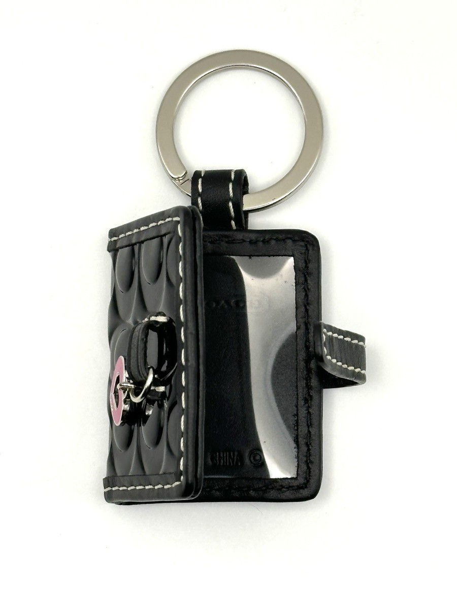 Vintage Y2K Coach Signature Patent Leather Photo Frame Keychain