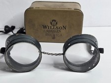 Vintage Sellstrom Safety Goggles WWII Era Steel Cup Industrial Steampunk Willson