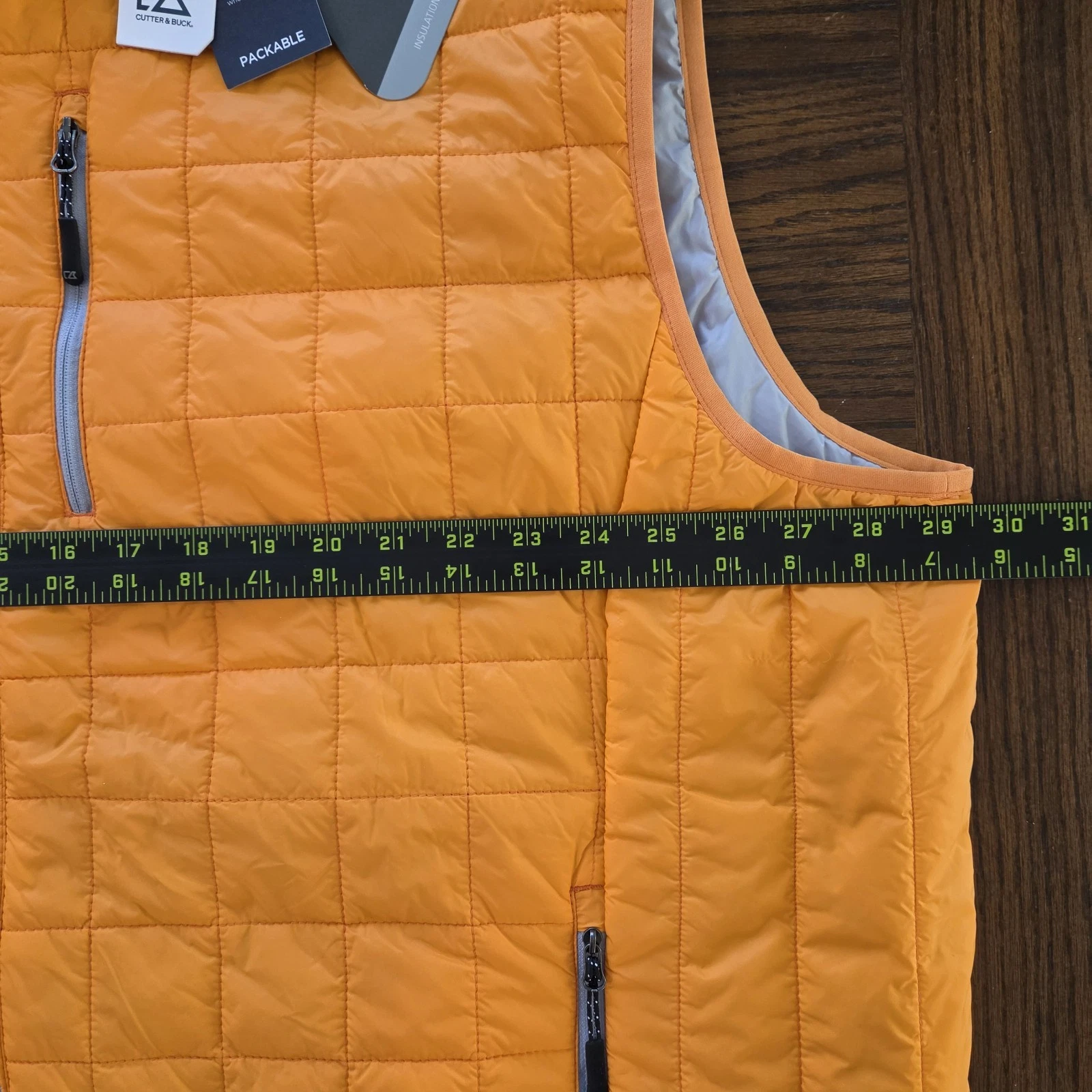 Cutter & Buck Rainer PrimaLoft Eco Insulated Orange Zip Puffer Vest Men's 3XL image 5