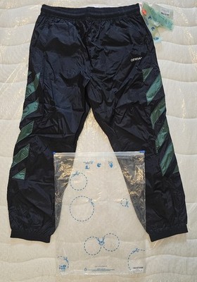 Off-White Diag Nylon Arrow Trackpants - Black/Green - XL - NEW/DEADSTOCK
