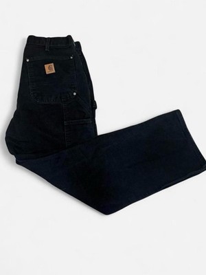 Vintage Y2K Carhartt B136 Double Knee Work Pants Black 32x30