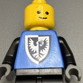 Misprint Lego Black Falcon Knight Minifigure Reverse Print 6074 Error INCOMPLETE