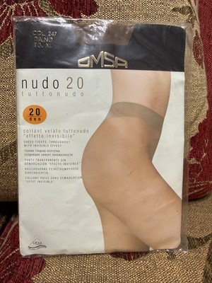 Omsa Nude/Tan Colour Sheer Throughout 20 Denier Tights, XL, BNWT