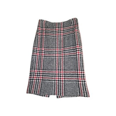 Finity Studio Plaid Houndstooth Pensil Pencil Skirt  Wool/rayon Size 10 Office