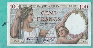 BILLET DE 100 FRANCS SULLY 18 / 4 / 1940