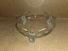 Bowl With Gold Trim 7" Jeanette Glass 3 Eagle Footed