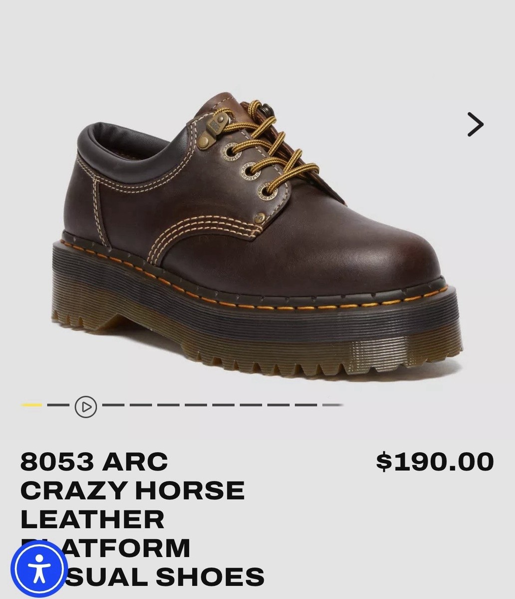 Dr. Martens 8053 ARC Crazy Horse Leather Platform Shoes Brown