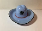 VTG 1930S JEANETTE BLUE DELPHITE COWBOY HAT ASHTRAY TEXAS CENTENNIAL 1936