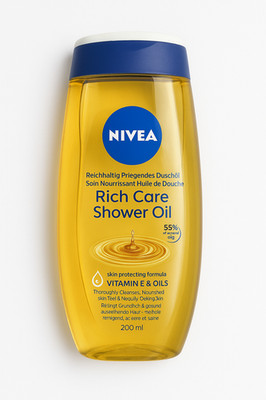 NIVEA RICH CARE SHOWER OIL with Vitamins & Oils For Dry Skin 200ml 6.7 fl. oz