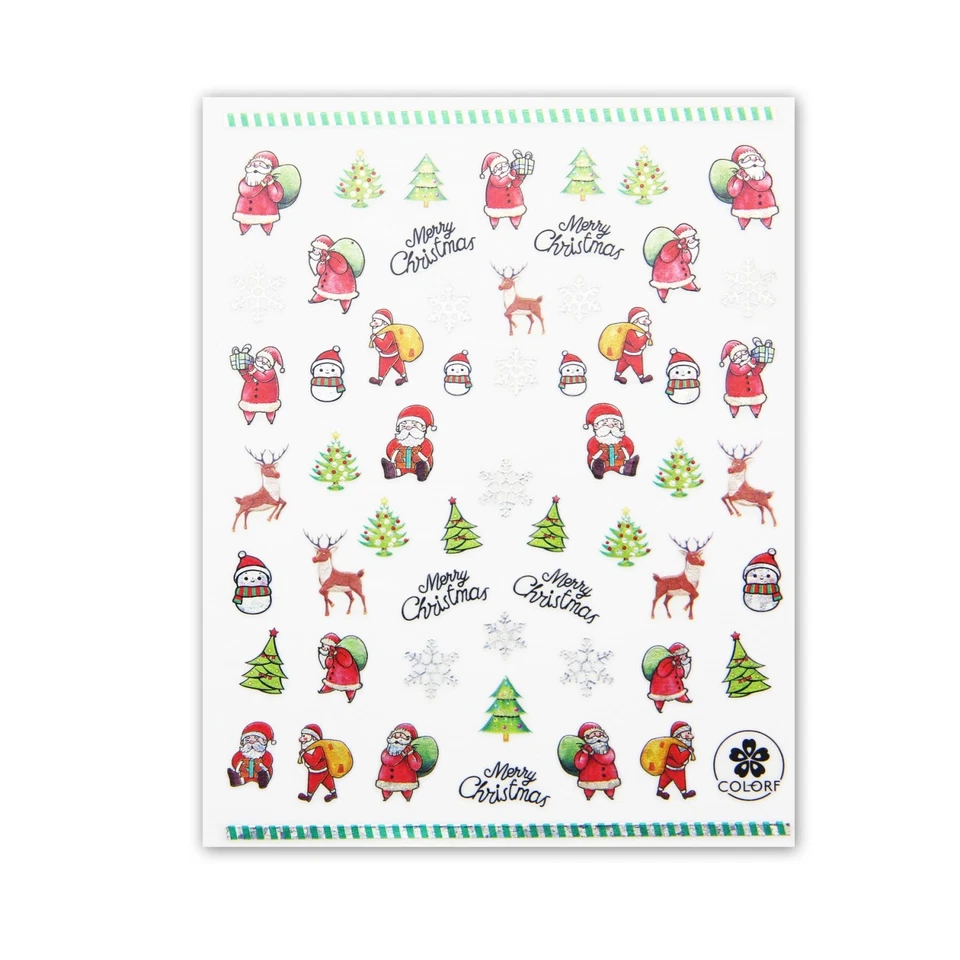 VON WELLEAN EIGENART 3x Nagelsticker - für Weihnachten, - Selbstklebende Nail Sticker (SONS-211)