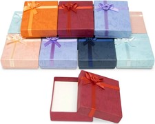 Cardboard Jewelry Gift Boxes w/ Rosebug Bows Assorted Colors ~ Pack of 9 or 18