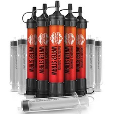 5 High Capacity Emergency Straws - Personalized Water Filter for Camping, Hiking
