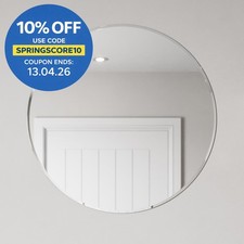 Round Bevelled Edge Bathroom Mirror 600x600mm Wall Mounted Glass Modern Large