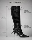 Synchoiss Women’s Knee High Stiletto Boots Sz 9.5 Black Croc Pointed Toe NIB — photo 5