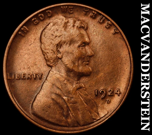 1924-D Lincoln Wheat Cent- Extra Fine Semi Key Better Date #i7140