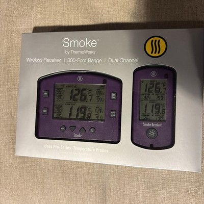 New ThermoWorks Smoke Wireless Remote BBQ Alarm Thermometer TX-1300-CH 300 Ft