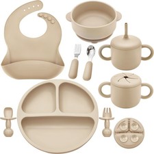 Silicone Baby Feeding Set, Baby Led Weaning Supplies, Eating Essentials Utens...