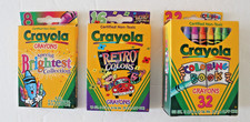Crayola Crayons 3 Boxes: 'Brightest' 8, 'Retro' 16, 'Coloring Book' 32