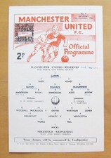 MANCHESTER UNITED v SHEFFIELD WEDNESDAY Reserves 1966/1967 *VG Cond Programme*