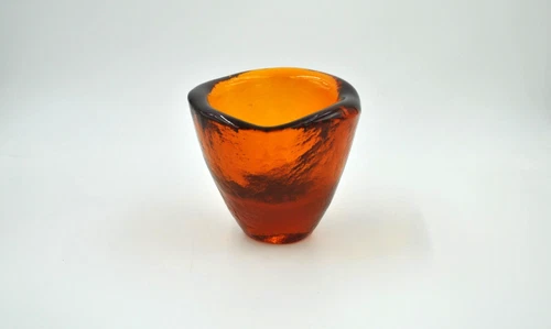 Vintage Blenko Glass Free Form Bowl - Design #5517 - Gold