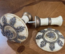 Set of 2 Curtain Drapery 4” Round Medallion Hold Backs Resin Tie Backs