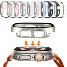 PC Full Case Cover  Tempered Film Protector for Apple Watch Ultra /Ultra 2 49mm