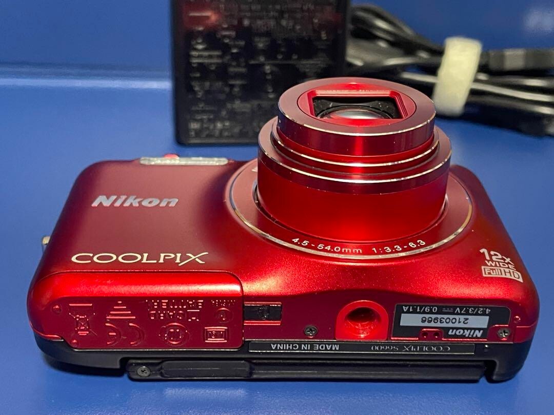Nikon COOLPIX S6600 Red Digital Camera 16MP 12x Optical Zoom