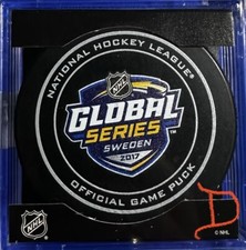 2017 Sweden Global Series Official Game Puck Colorado vs Ottawa 11/10&11/2017