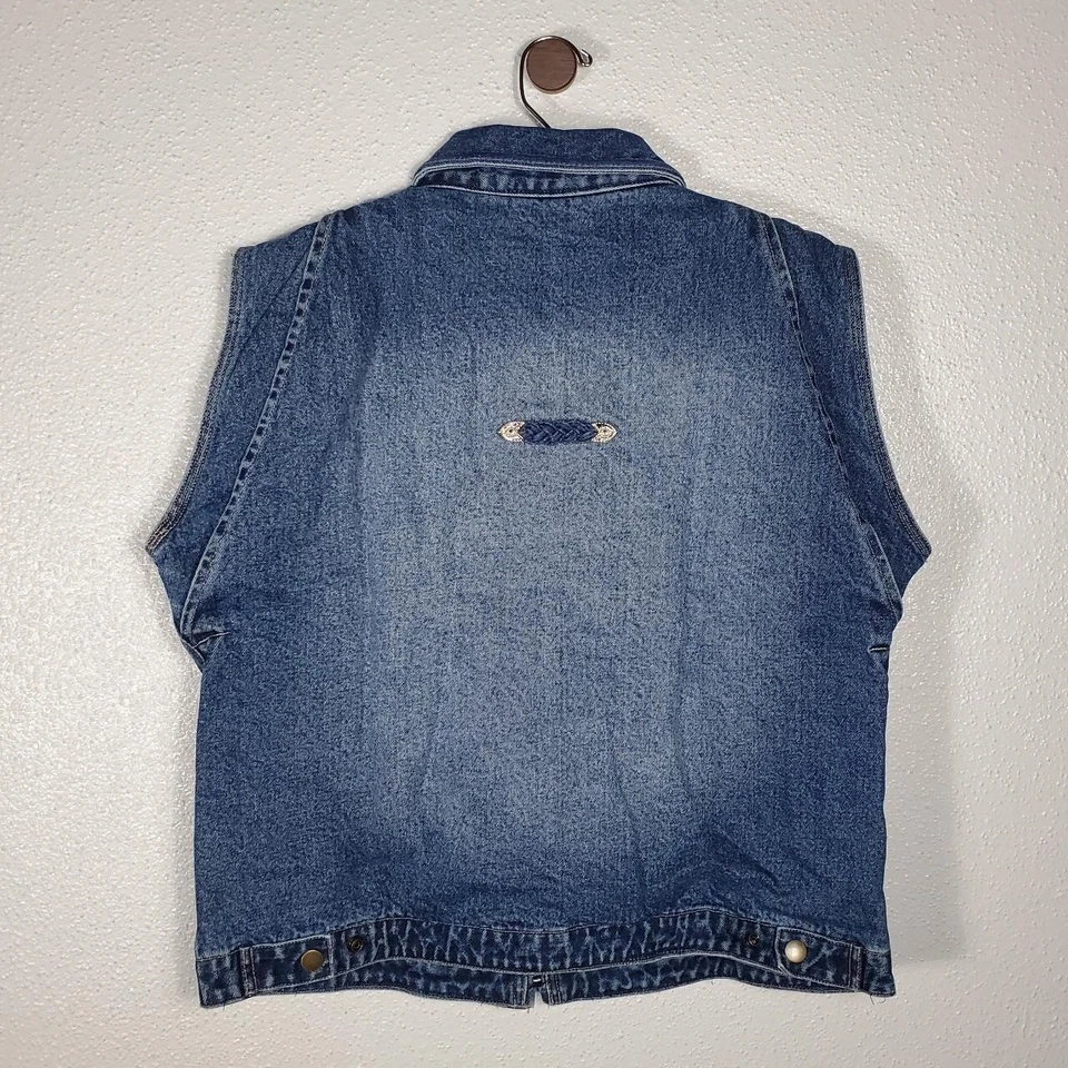 Chaleco de mezclilla Ethyl Vintage Wild West estrás pinup para mujer Western Foto 3 de 4