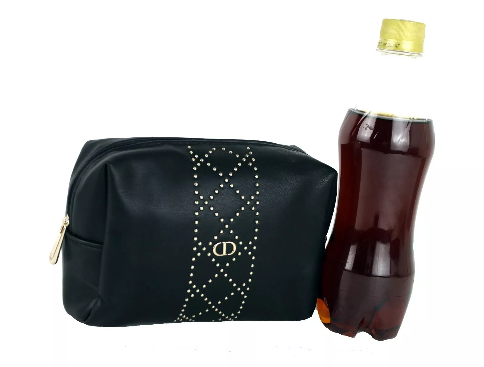 Logos CD noir Dior toile PVC pochette cosmétique accessoires sac à main sac à main bon 