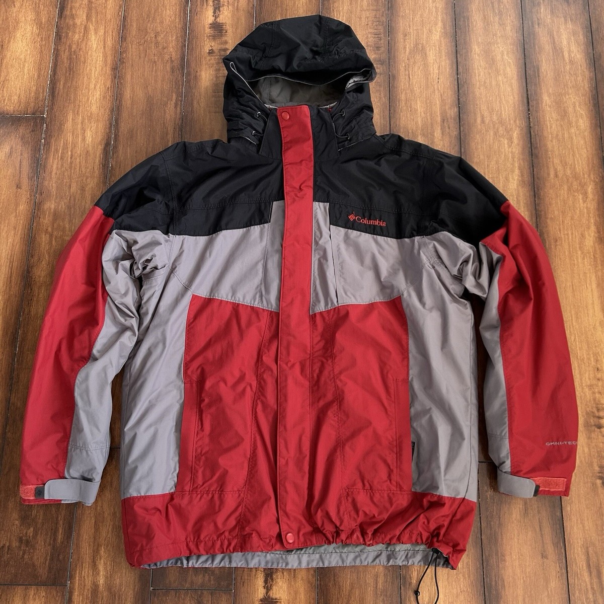 Columbia Bugaboo Jacket Mens Large Interchange Omni-Tech Gray Red