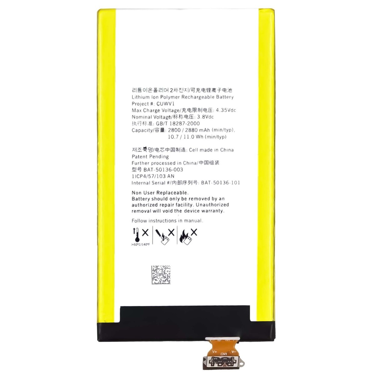 Replacement Li-ion Battery For Blackberry Z30 BAT-50136-003 High