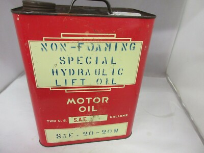 VINTAGE ADVERTISING DEPENDABLE MOTOR OIL 2 GALLON CAN TIN GARAGE SHOP B ...