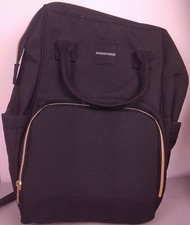 Modernisme Black Zippered Diaper Bag - New