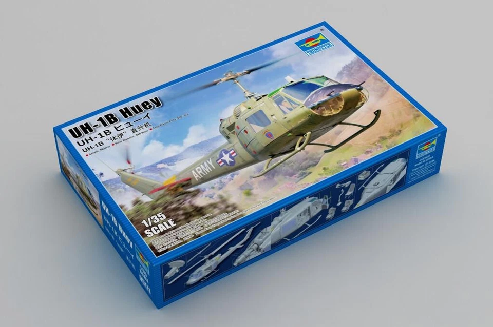 1/35 Trumpeter UH-1B Huey Helicopter Plastic Model Kit - Image 2 of 4