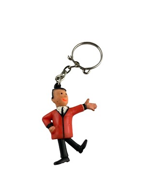 MISTER MINIT Figur Schlüssel Anhänger Vintage Werbeartikel Anzug Orange Krawatte