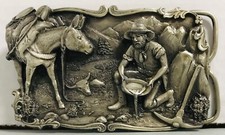 Siskiyou “Dreams of Striking it Rich” Pewter Belt Buckle 1981 Made in USA