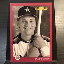 Craig Biggio 1991 Leaf Studio #173 Houston Astros Hall of Fame HOF