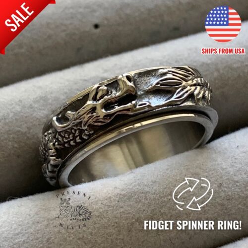 Dragon Fidget Ring, Anxiety Ring, Spinner Ring, Grunge Y2K Ring, Adjustable Ring