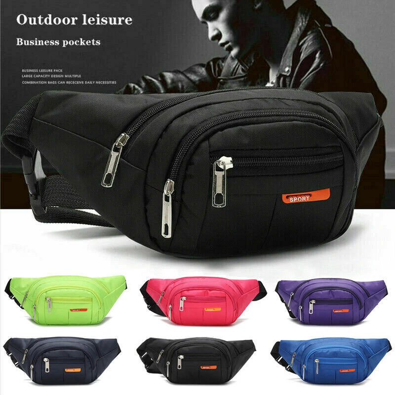 Large Waterproof Waist Bum Bags Fanny Pack Belt Pouch Wallet Travel Bag UnisexUK