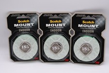 3  Scotch 1/2" W x 75" L Mounting Tape WHITE Double-sided Foam Tape 110H NEW 