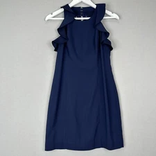 Lilly Pulitzer Womens Dress 2 Blue Britnee Stretch Crepe Shift Nautical Coastal