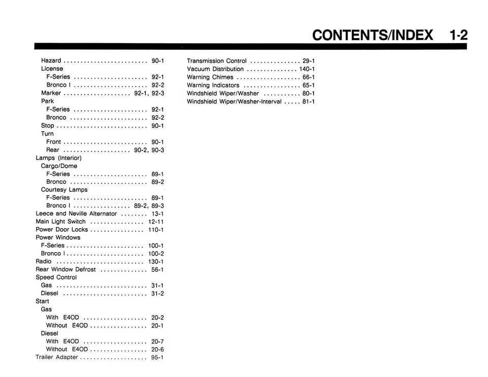 1990 年福特 F150-350,野马电气真空故障排除手册 — 第 3/4 张图片