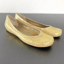 Nine West Ballet Flats Size 6 Gold Sparkly