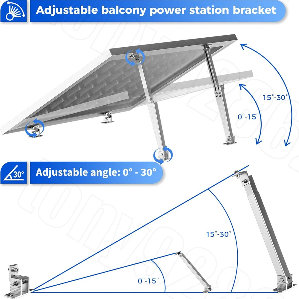 Solar Panel Mounting Brackets Flat Roof Tilt Mount Aluminum Adjustable Bracket