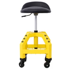 Mechanics Shop Stool Rolling Swivel Creeper Seat Adjustable Chair Tool Garage