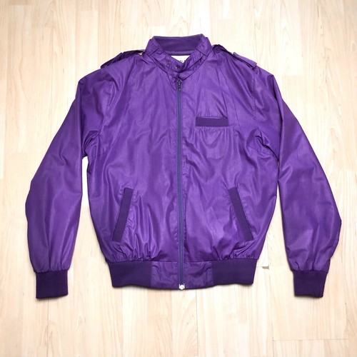 Vtg Thai-Am Bomber Jacket M Purple Zip 