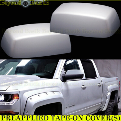 2014-17 2018 Chevy Silverado GMC Sierra Mirror COVERS WA636R SWITCHBLADE SILVER